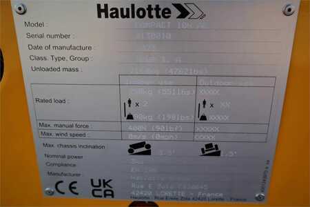 Pracovní plošina s nůžkovým zdvihem  Haulotte COMPACT 10N Valid inspection, *Guarantee! 10m Wor (14)