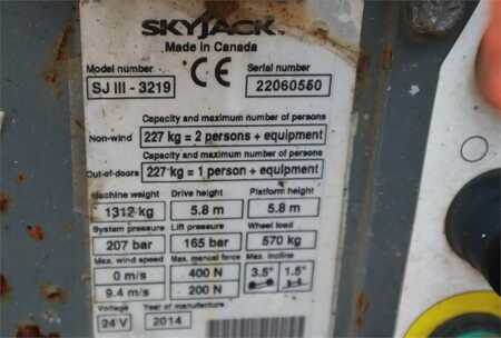 Skyjack SJ3219 Electric, 8m Working Height, 227kg Capacity