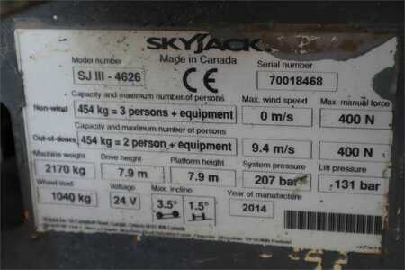 Pracovní plošina s nůžkovým zdvihem  Skyjack SJ4626 Electric, 10m Working Height, 454kg Capacit (12)