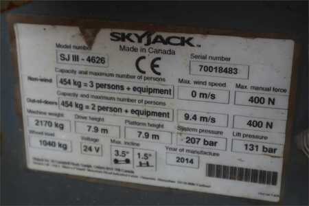 Pracovní plošina s nůžkovým zdvihem  Skyjack SJ4626 Electric, 10m Working Height, 454kg Capacit (13)