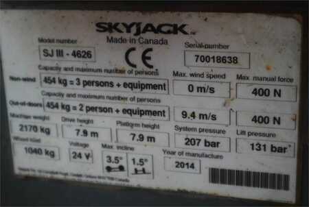 Pracovní plošina s nůžkovým zdvihem  Skyjack SJ4626 Electric, 10m Working Height, 454kg Capacit (6)