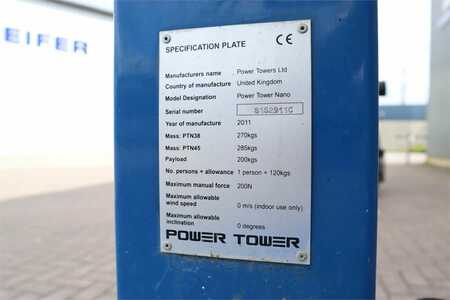 Kloubová pracovní plošina  Power Tower NANO SP Electric, 4.50m Working Height, 200k (10)