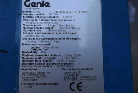 Schaarhoogwerker  Genie GR20 Electric, 8m Working Height, Non Marking Tyre (7)