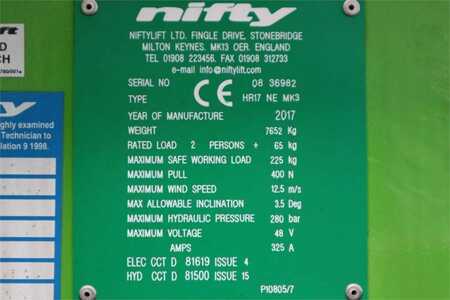 Knikarmhoogwerker  Niftylift HR17NE Electric, 4x2 Drive, 17m Working Height, 9. (8)