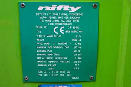 Gelenkteleskopbühne  Niftylift HR28 HYBRID 4x4 Hybrid, 4x4 Drive, 28m Working Hei (6)