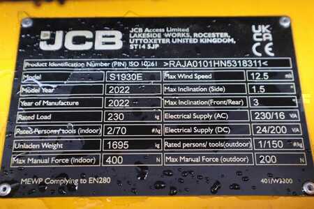 Scherenarbeitsbühne  JCB S1930E Valid inspection, *Guarantee! New And Avail (6)