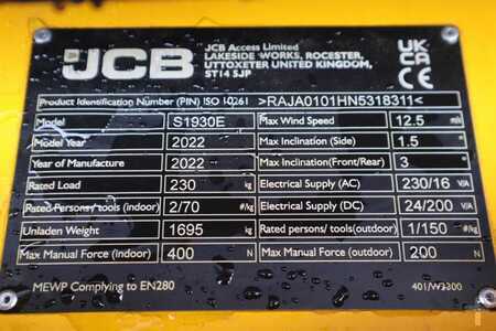 Pracovní plošina s nůžkovým zdvihem  JCB S1930E Valid inspection, *Guarantee! New And Avail (6)