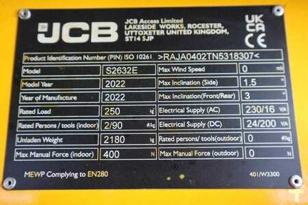 Nacelle à ciseaux  JCB S2632E Valid inspection, *Guarantee! New And Avail (10)