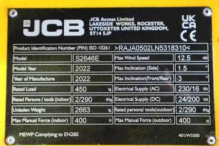 Scherenarbeitsbühne  JCB S2646E Valid inspection, *Guarantee! New And Avail (13)