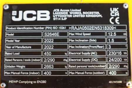 Scherenarbeitsbühne  JCB S2646E Valid inspection, *Guarantee! New And Avail (11)