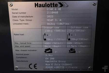 Csukló munka emelvény  Haulotte Star 6AE Valid inspection, *Guarantee! Electric, N (6)