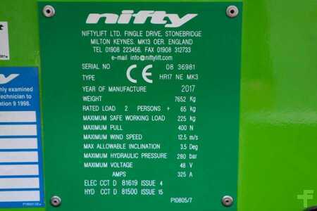 Knikarmhoogwerker  Niftylift HR17NE Electric, 4x2 Drive, 17m Working Height, 9. (6)