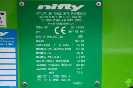 Csukló munka emelvény  Niftylift HR17NE Electric, 4x2 Drive, 17m Working Height, 9. (6)