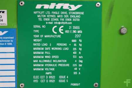 Podnośnik przegubowy  Niftylift HR21E Electric, 4x2 Drive, 21m Working Height, 13m (7)