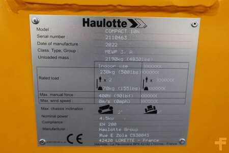 Scissor lift  Haulotte Compact 10N Valid Iinspection, *Guarantee! 10m Wor (7)