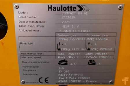 Pracovní plošina s nůžkovým zdvihem  Haulotte Compact 8N Valid inspection, *Guarantee! 8m Workin (7)