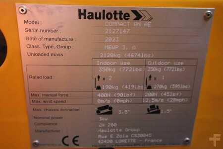 Pracovní plošina s nůžkovým zdvihem  Haulotte Compact 8N Valid inspection, *Guarantee! 8m Workin (16)