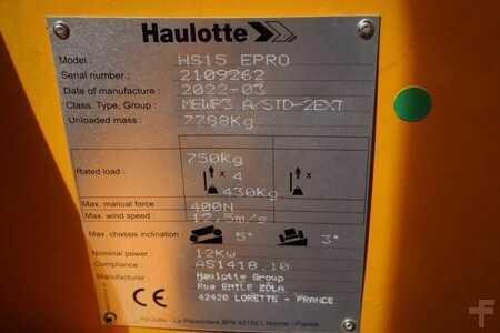 Levantamento tesoura  Haulotte HS15EPRO Valid Inspection, *Guarantee! Full Electr (7)