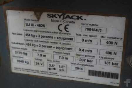 Sakse arbejds platform  Skyjack SJ4626 Electric, 10m Working Height, 454kg Capacit (13)