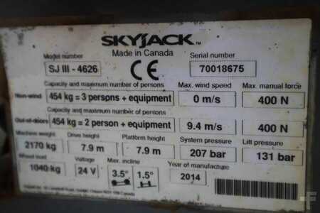 Plataforma Tijera  Skyjack SJ4626 Electric, 10m Working Height, 454kg Capacit (7)
