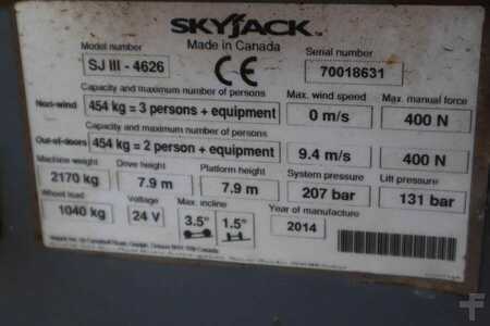 Pracovní plošina s nůžkovým zdvihem  Skyjack SJ4626 Electric, 10m Working Height, 454kg Capacit (7)