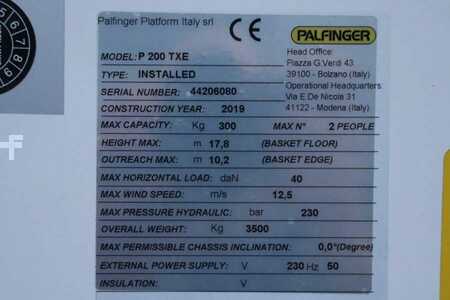 Plataforma sobre camión  Palfinger P200TXE Valid inspection, *Guarantee! Driving Lice (6)
