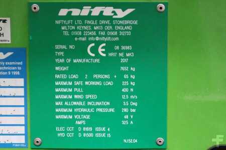 Csukló munka emelvény  Niftylift HR17NE Electric, 4x2 Drive, 17m Working Height, 9. (6)