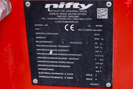 Niftylift HR21 HYBRIDE 4x4 Valid Inspection, Hybrid, 4x4 Dri