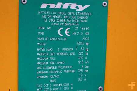 Niftylift HR21D Electric, 4x2 Drive, 17m Working Height, 9.7