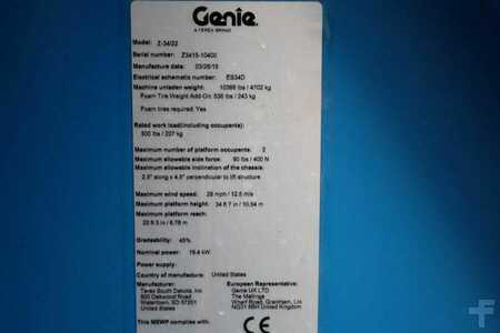 Gelenkteleskopbühne - Genie Z34/22 Diesel, 4x4 Drive, 12.6m Working Height, 6. (6)