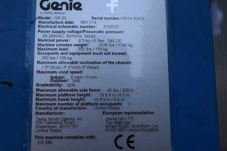 Ollós munka emelvény  Genie GR20 Electric, 8m Working Height, Non Marking Tyre (7)