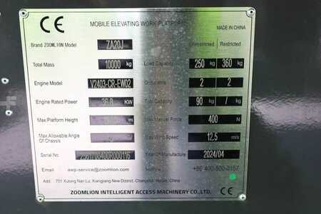 Kloubová pracovní plošina - Zoomlion ZA20J NEW / UNUSED, Valid Inspection, *Guarantee! (6)