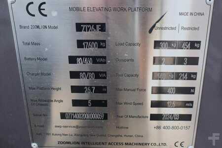 Teleskopická plošina - Zoomlion ZT26JE Fully Electric Lithium-Powered, 4x4 Rough T (6)