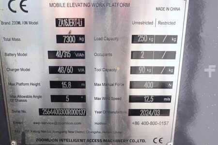 Kloubová pracovní plošina - Zoomlion ZA16JERT-LI NEW / UNUSED, Valid Inspection, *Guara (6)