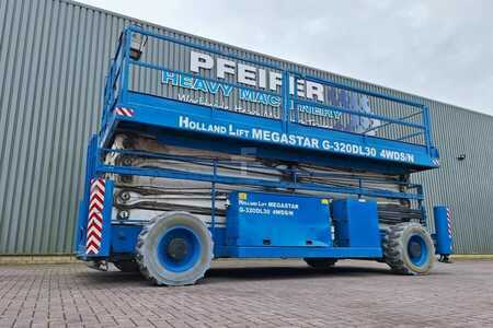 Levantamento tesoura - Holland Lift Megastar G320DL30 4WDS/N Diesel, 4x4x4 Drive, 34m (1)