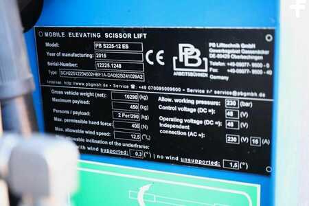 Pracovní plošina s nůžkovým zdvihem - PB LIFT S225-12ES Electric, 22.5m Working Height, 450 (6)