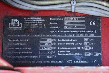 Sakse arbejds platform - PB Lifttechnik S151-12E Electric, 15m Working Height, 550kg Capac (6)