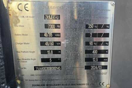 Articulated Boom - Zoomlion ZA16JERT-LI NEW / UNUSED, Valid Inspection, *Guara (6)