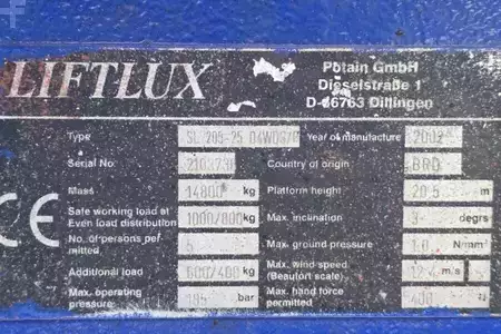 Scherenarbeitsbühne - Liftlux SL205-25 D4WDS/P Diesel, 4x4 Drive, Hydraulic Deck (6)