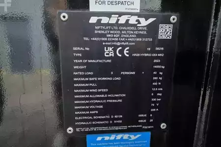 Fler stegs bom - Niftylift HR28 HR28 HYBRID 4x4 MK2 Hybrid, 4x4 Drive, 28m Wo (6)