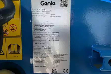 Teleskopická plošina  Genie S45XC Trax Valid inspection, *Guarantee! Diesel, 4 (6)