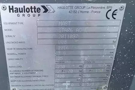 Nacelle à mât vertical - Haulotte Star 6 Electric, Non Marking Tyres, 5.8m Working H (6)