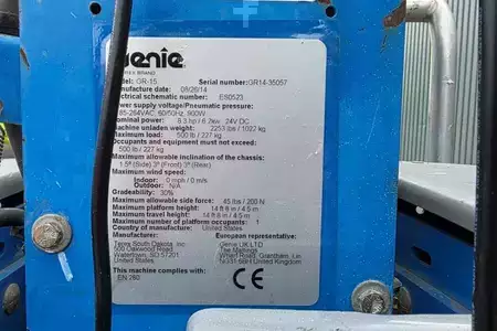 Senkrechtarbeitsbühne - Genie GR15 Electric, Batteries 2024, 6.5m Working Height (6)