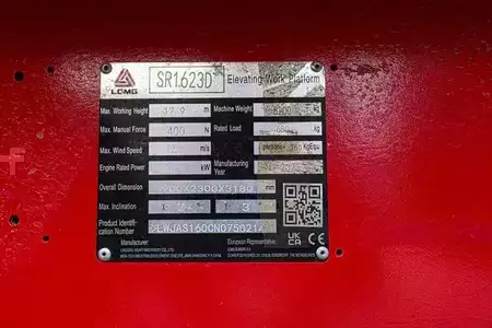 Scissors Lifts - LGMG SR1623D Diesel 4x4 Drive, 18m Working Height, 680 (6)