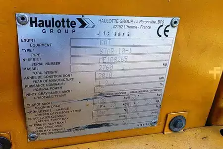 Puominostimet  Haulotte STAR 10 Electric, 10m Working Height, 3m Reach, 20 (5)