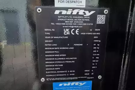 Piattaforme aeree articolate - Niftylift HR28 HYBRID 4x4 MK2 Hybrid, 4x4 Drive, 28m Working (6)