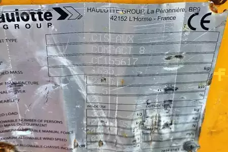 Scherenarbeitsbühne  Haulotte Compact 8 Electric, 8.2m Working Height, 350kg Cap (5)