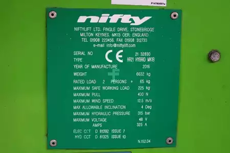 Plataformas articuladas - Niftylift HR21 HYBRID As - Is, Hybrid, 4x4 Drive, 21m Workin (6)