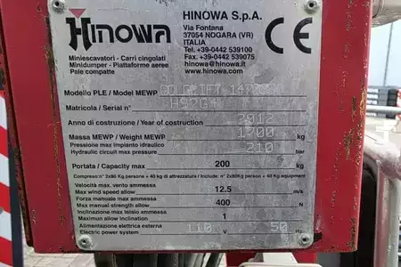 Шарнірно-телескопічна платформа  Hinowa GL14.70IIIS Hybrid Diesel-230V, 14m Working Heigth (6)