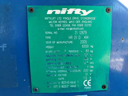 Articulating boom 2005  Niftylift HR21D (11)